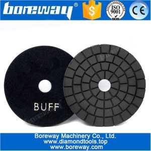 China 4Inch Black Type Diamond Buff Polishing Pad For Stone Marble Ceramics manufacturer