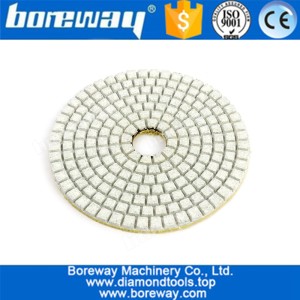 China 4Inch Wet Use white Diamond Polishing Pads For Granite Marble Polishing manufacturer