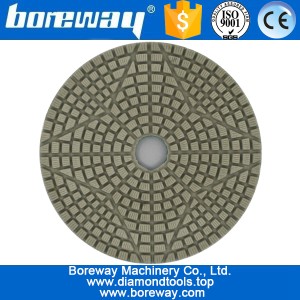 China 4inch 100mm 3 steps 4-pointed star wet use diamond polishing pads for marble granite concrete ceramic manufacturer