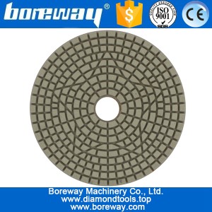 China 4inch 100mm 3 steps five-pointed star wet use diamond polishing pads for marble granite quartz concrete ceramic manufacturer