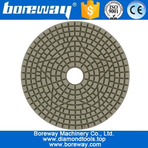 中国 4寸100mm 3步五角星湿用金刚石抛光片用于大理石花岗石石英混凝土陶瓷 制造商