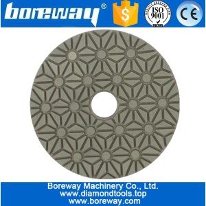China 4inch 100mm 3 passos secos e úmidos almofadas de polimento de diamante para concreto de pedra cerâmica fabricante