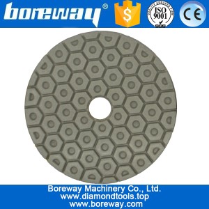 China 4 polegadas 100 mm 3 passos hexágono diamante polimento pads para polir concreto de pedra cerâmica fabricante