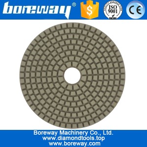 China 4inch 100mm 3 steps white square diamond polishing pads for polishing marble granite quartz concrete ceramic manufacturer