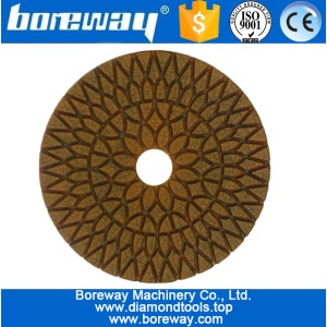 China 4inch 100mm 4 steps wet use diamond polishing pads with metal for polishing stone concrete ceramic manufacturer
