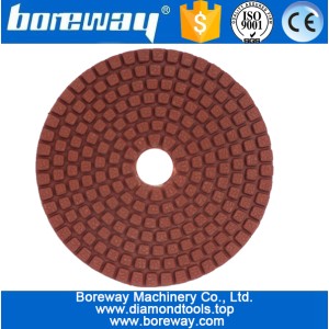 China 4inch 100mm 5 steps red diamond polishing pads for polishing granite manufacturer