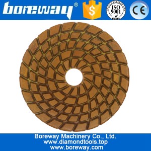 中国 4英寸100mm 5步湿用的螺旋金刚石金属磨片用于石材混凝土陶瓷 制造商