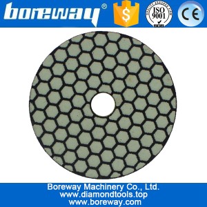 China 4inch 100mm 7 steps flexible dry use diamond polishing pads manufacturer