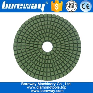 China 4 zoll 100mm 7 schritte grün nass verwenden diamant polierscheiben für stein keramik beton Hersteller