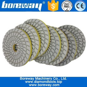 China 4inch 100mm 7 steps white sprial type sandwich diamond polishing pad manufacturer