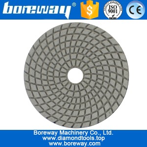 China 4 polegadas 100 milímetros 7 passos tipo espiral branco tipo uso úmido almofadas de polimento de diamante para concreto cerâmico de pedra fabricante