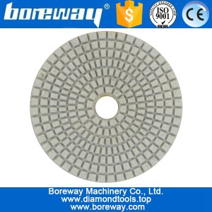 China 4inch 100mm 7 steps white wet use diamond polishing pads for granite marble quartz concrete ceramic manufacturer