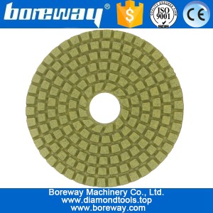 Китай 4inch 100mm 7 ступеней желтого квадрата влажное использование алмазных шлифовальных прокладок для гранитной мраморной бетонной керамики производителя