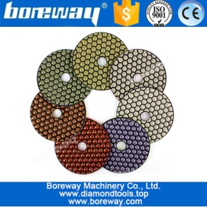 China 4inch 100mm Hexagon Resin Bond Dry Polishing Pads For granite Marble Floor manufacturer