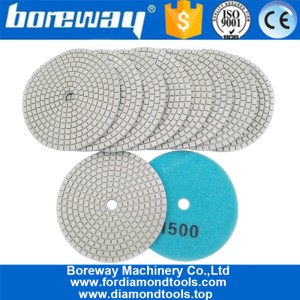 China 4inch 100mm Resin Bond Wet or Dry Diamond Polishing Pad for Granite Marble Stone manufacturer