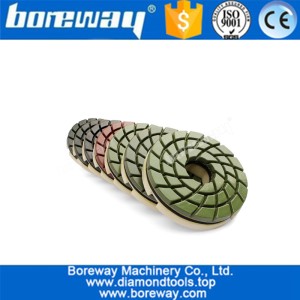 China 4inch 7 Pcs/Set Snail Lock Resin Bond Edge Polishing Pads For Granite Concrete Marble Abrasive Tool manufacturer