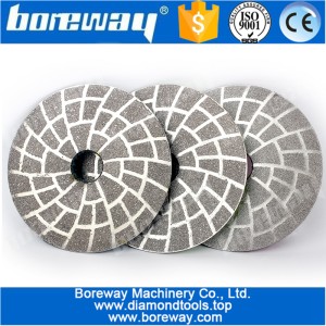China 4inch Diamond Polish Pad Vacuum Brazing Polishing For Granite Concrete Marble manufacturer