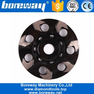 China 5 Inch 7 Arrow Segments Diamond Concrete Grinding Wheel For Concrete Terrazzo Floor manufacturer