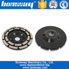 China 5-Zoll-Doppelreihe-Bogenstangensegmente Diamantschleifbecher-Rad mit Gewinde M14 oder 5/8 "-11 Hersteller