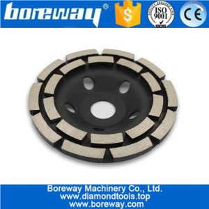 China 5 Inch Double Row Diamond Grinding Cup Wheel For Granite Stone And Concrete manufacturer