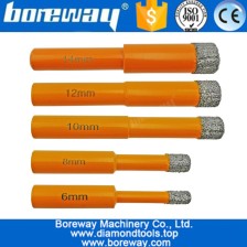 China 5Pcs/set Round Shank Vacuum Brazed Diamond Drill Bits for stone manufacturer