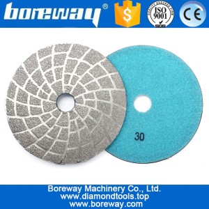 China 5inch 125mm Diameter Dry Wet Use 3pcs Vacuum Brazed Diamond Polishing Pads and Diamond Grinding Disc Sanding Pads manufacturer