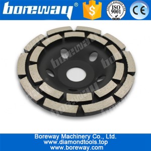 China 5inch diamond cup grinding wheel with double row segment for concrete natural stone manufacturer