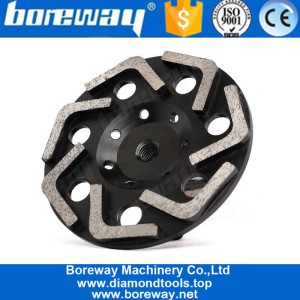 China 6 Inch 150mm L Shape Diamond Cup Grinding Wheel For Stone Concrete manufacturer