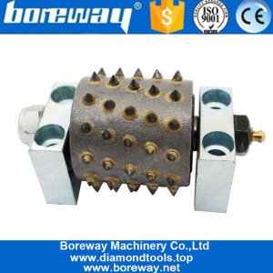China 60s Bush Hammer Rollers With Support Frankurt Diamond Abrasive Tools Litchi Surface Head  For Concrete Floor Grinding Manufacturer manufacturer