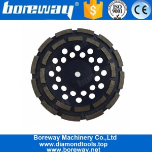 China 7 Inch Double Row Diamond Grinding Wheel for Stone Surface and Concrete Floor manufacturer