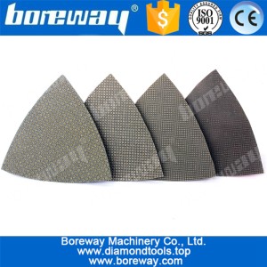 China Almofadas de polimento triangulares do diamante de 75mm galvanizaram a almofada de lixamento para a multi ferramenta fabricante