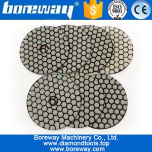 China 7Pcs/set Dry Flexible Diamond Polishing Pads 4inch 100MM Resin Bond Diamond Flexible Diamond sanding disc manufacturer