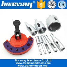 China 8Pcs/Set Vacuum Brazed Diamond Core Bits with a plastic Positioner Sucker for drilling Stone ceramic glass masory manufacturer