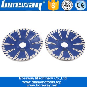 China Boreway 105/115/125 / 180mm Diamant konkaves Sägeblatt T-förmige Schutzzähne Beton Granit Marmor Stein Schneidebrett Hersteller