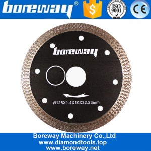 China Boreway 105mm Hot Press Sintered Tile Turbo Mesh Blade Disc For Cutting Granite Title Glass Table Saw fabricante