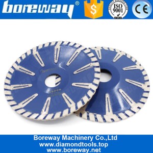 China Boreway 180 mm T-Schutzsegment Konkaves Sägeblatt Passen Sie die hochwertige Scheibenplatte zum Schneiden von Beton-Granit-Marmorsteinen an Hersteller