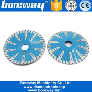 Cina Boreway 4 '' 5 '' 6 '' 7 '' Segmento a T concavo a turbo continuo concavo Lama diamantata Sega a taglio curvo per marmo granito produttore