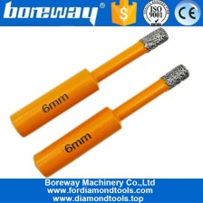 China Boreway Dia 6mm Vacuum Brazed Diamond drill bit 10mm Round Shank for drilling stone concrete manufacturer