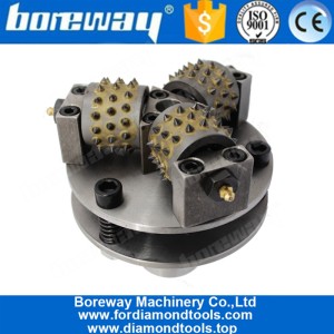 China Boreway Factory Diamond 150mm Bush Hammer Plate Wet Use Abrasive Double Layer Disc For Stone Making Litchi Surface manufacturer