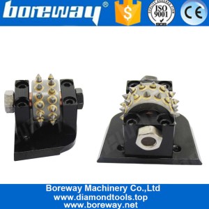 الصين Boreway Two Rows 30s Lavina Diamond Bush Hammer Carbide Tips Litchi Surface Roller for Grinding Concrete Floor Manufacturer الصانع