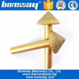 China Boreway supply 8MM handle 90 degree big mushroom 3D Vaccum Brazed Diamond Engraving Bits, Diamond Carving Bits manufacturer