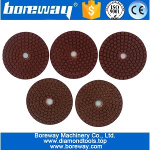 China Brown 5 steps 3 inch 80mm diamond polishing pads for polishing granite manufacturer