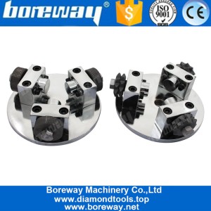 China China 5 Inch M14 Knurling Type Rotary Diamond Concrete Bush Hammer Plate With 3 Carbide Rollers manufacturer