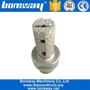 porcelana D16 * 30T * 1/2 "G 30/40 # Broca de pulido de dedo grueso soldada al vacío con diamante para encimera fabricante