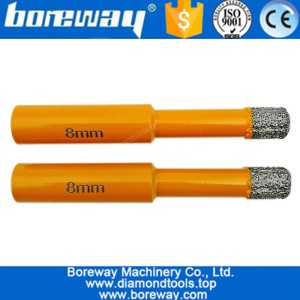 China Dia 8mm Vaccum Brazed Diamond Core Drill Bit 10mm Round Shank Dry Drilling For Stone Masonry manufacturer