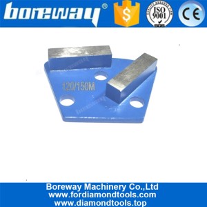 China Diamond Metal Grinding Shoes With 2 Rectangle Segs For Concrete Floor manufacturer