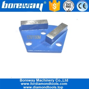 China Diamond Metal Grinding Shoes With 2 Rectangle Segs For Concrete Floor manufacturer