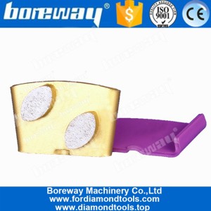 China Double Oval Segment HTC Diamond Grinding Shoe For Concrete manufacturer