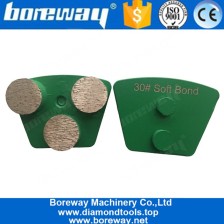 Chine Outils de diamant de meulage de liaison dure de grain de double broches 30 avec trois segments ronds pour le béton mou fabricant