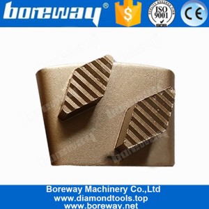 China Double Rhombus Segments HTC Grinding Shoes For Rough Concrete Terrazzo Floor manufacturer
